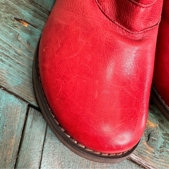 Miz Mooz Normandy Red Leather Mid Calf Boot Size 7.5 - Picture 5 of 13